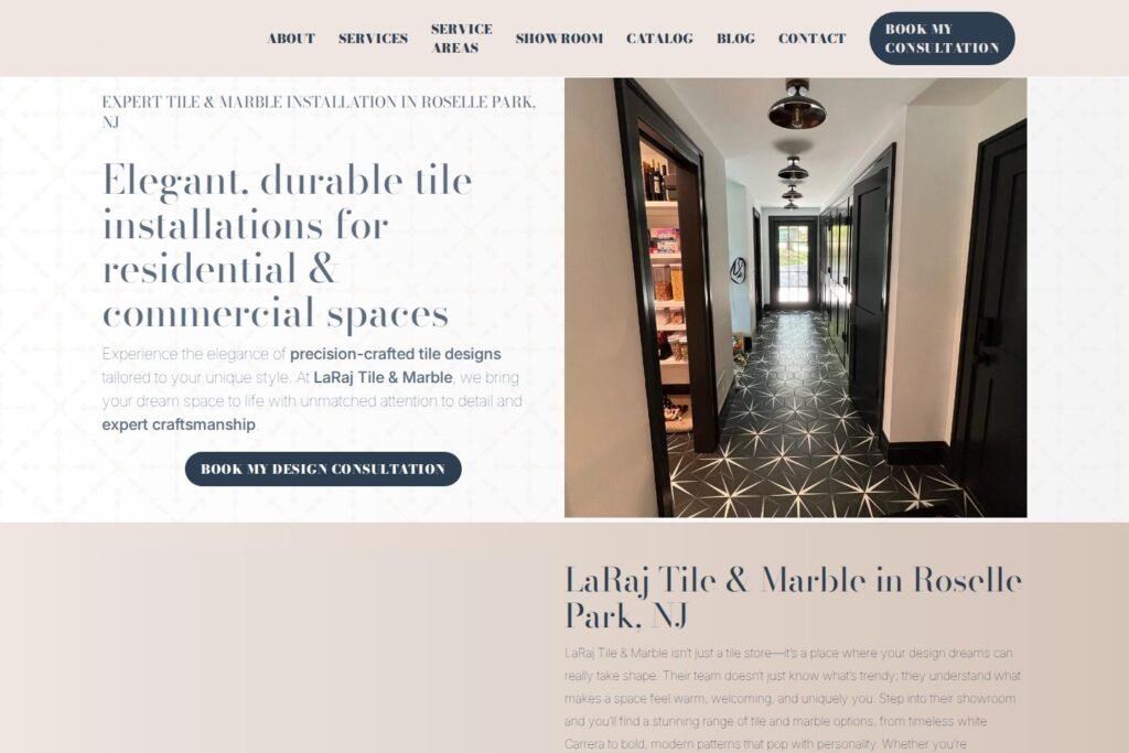 LaRaj Tile & Marble website homepage